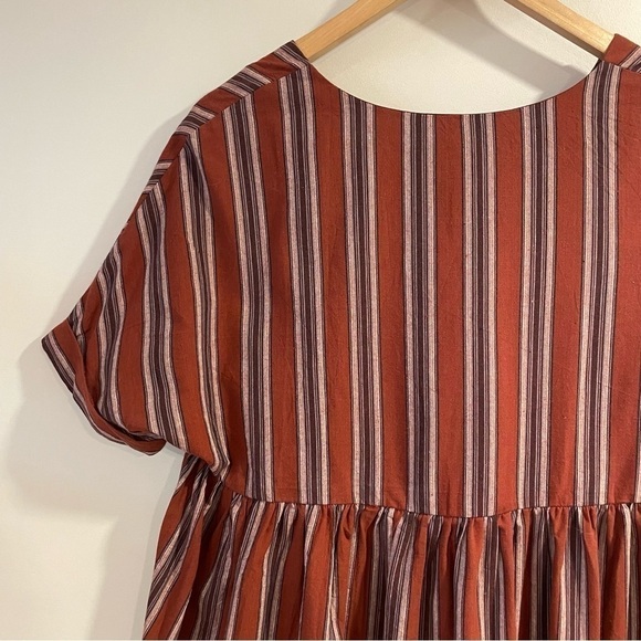 The Mint Julep Sz S Striped Tunic Oversized Shirt Peplum Cotton Rasta Bohemian - Picture 4 of 8